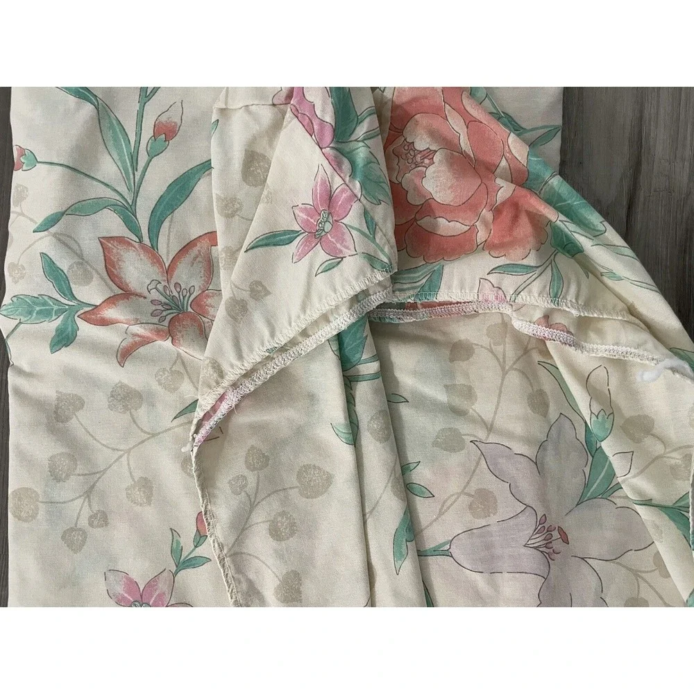 Vintage Lady Pepperell‎ Grandeur Double/Full 4 Pc Sheet Set Coral Green Pink